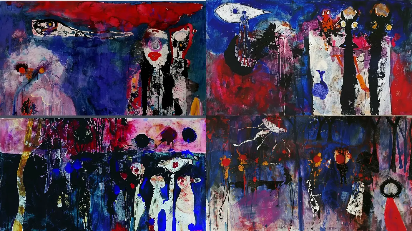 Abstract Expressionist Fusion with a Modern Twist - Midjourney sref style