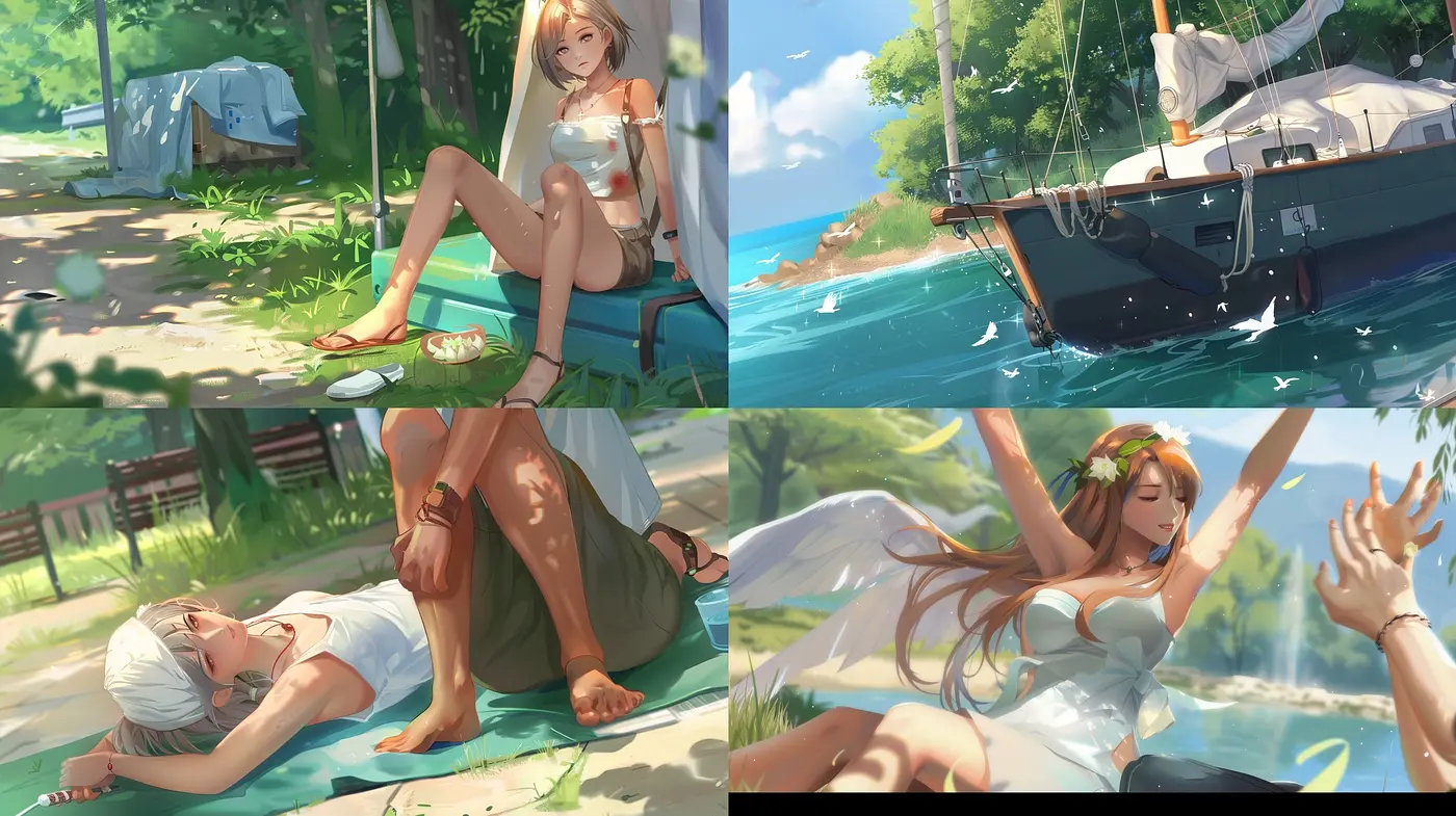 Serene Daydreams in Sunlit Watercolor Hues - Midjourney sref style