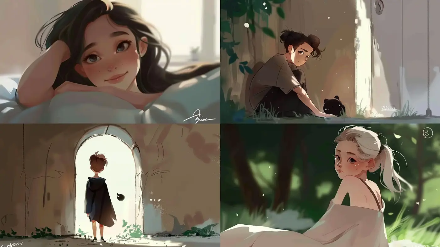 Whimsical Light Brushwork in a Sun-Kissed Pastel Environment - Midjourney sref style