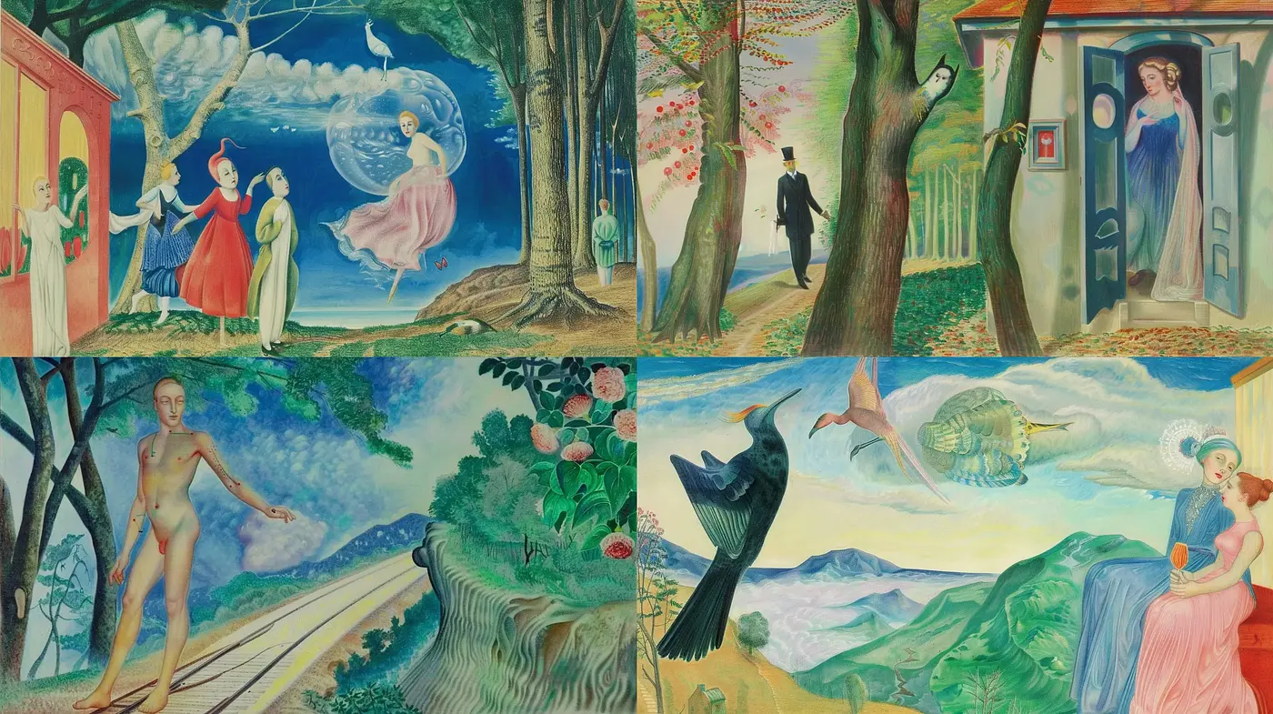 Whimsical Storybook Reveries in Surrealist Pastels - Midjourney sref style