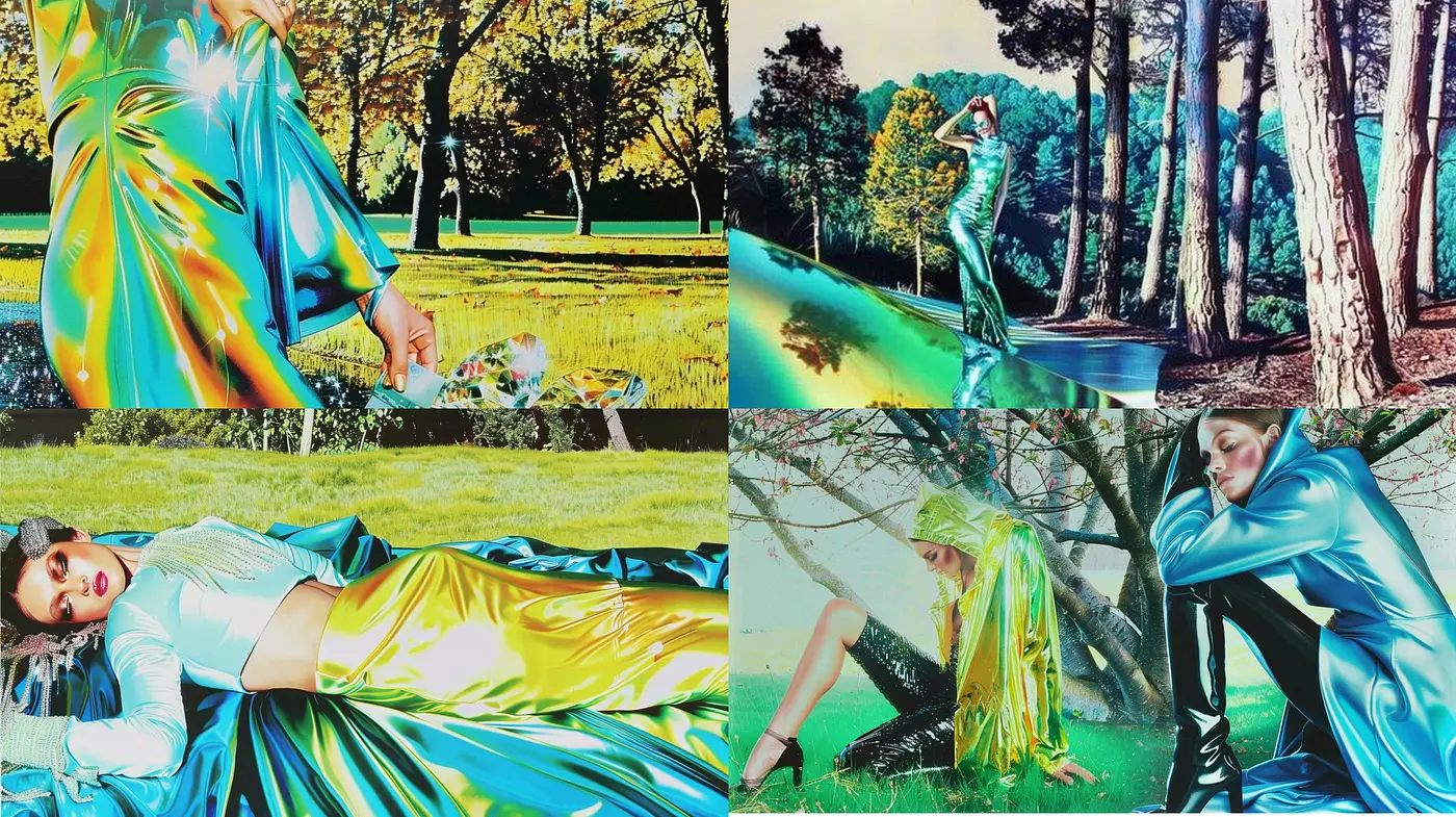 Luminous Dreamscape: A Fusion of Vivid Chromatics and Ethereal Textures - Midjourney sref style