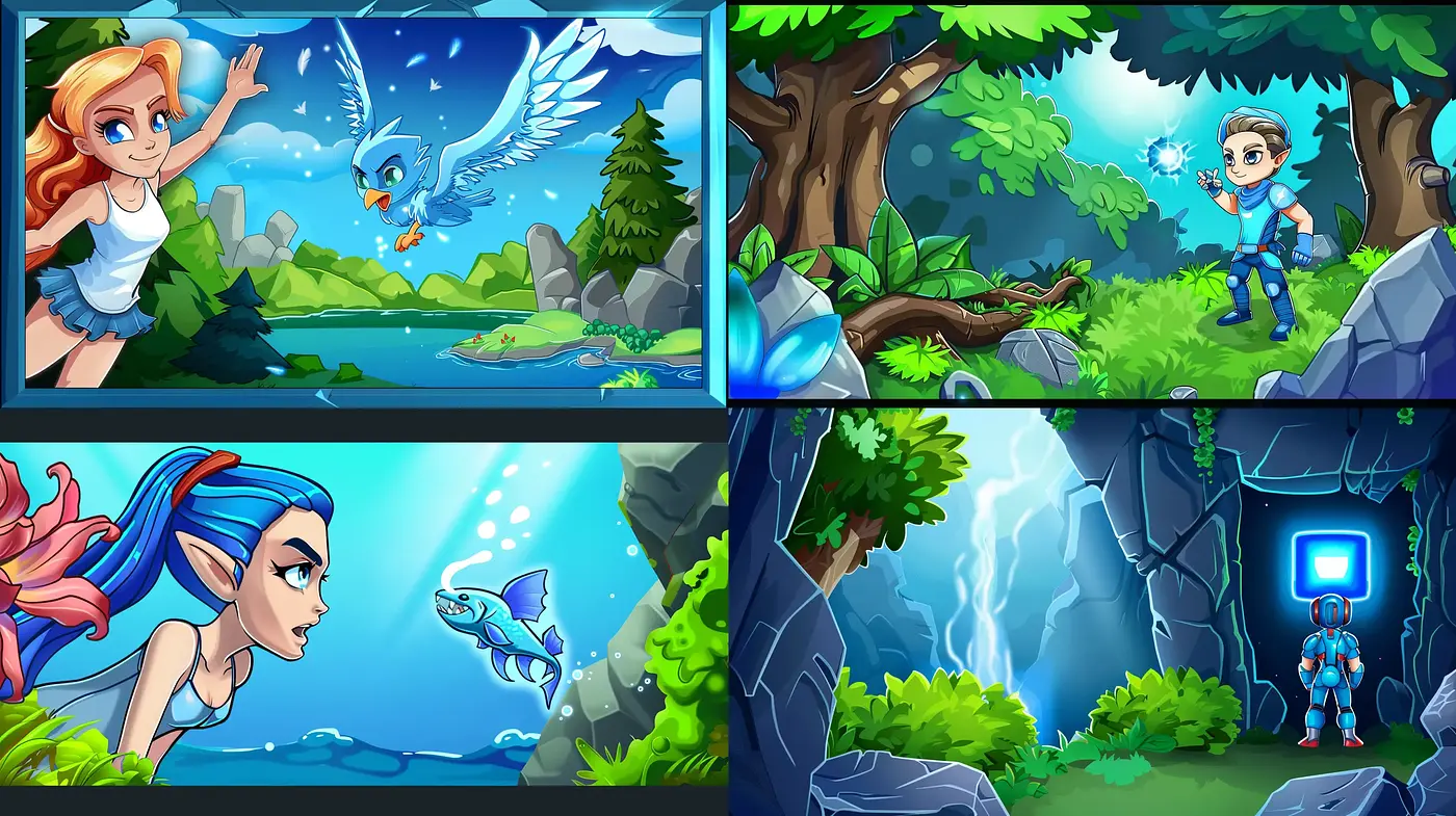 Vibrant Adventure in Lush Animated Worlds - Midjourney sref style