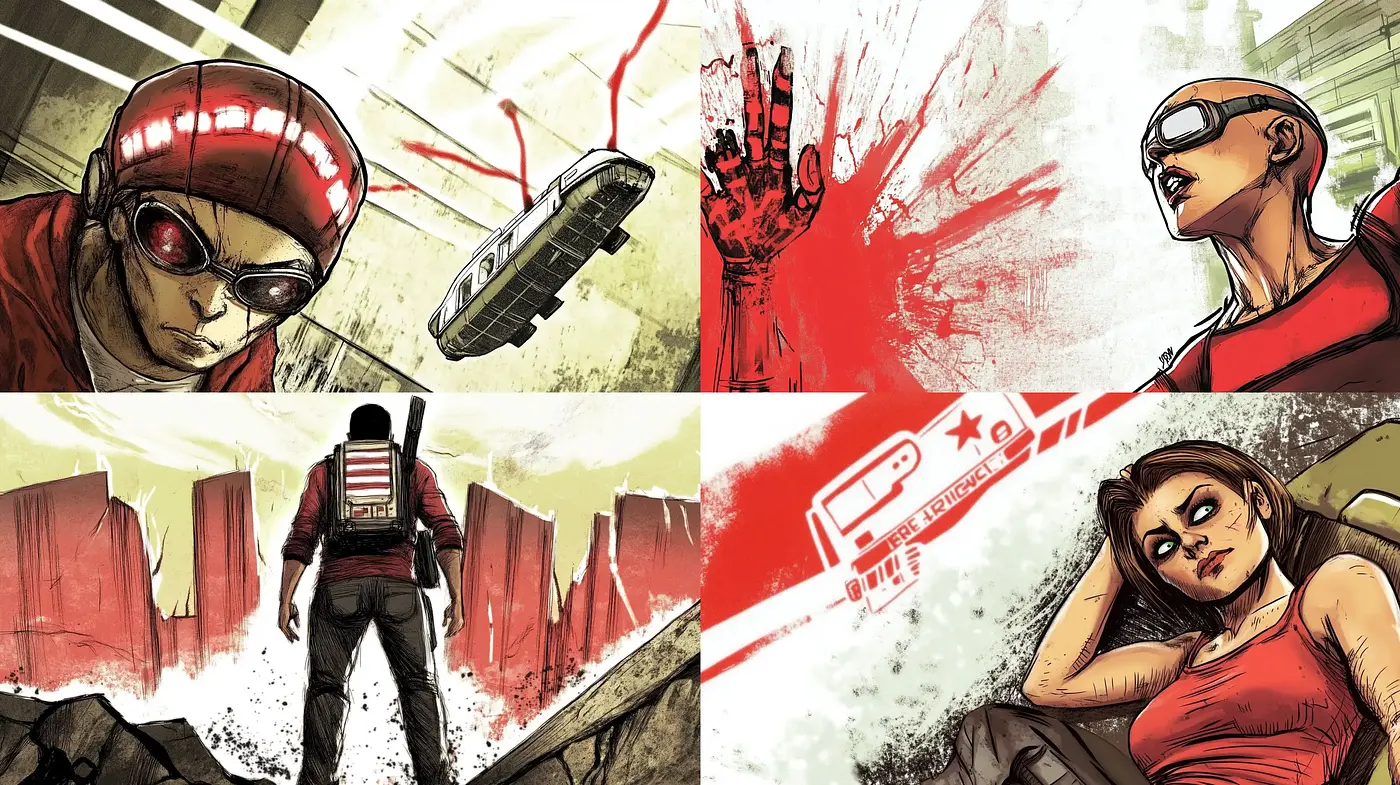 Dynamic Comic-Inspired Visuals with a Gritty Edge - Midjourney sref style