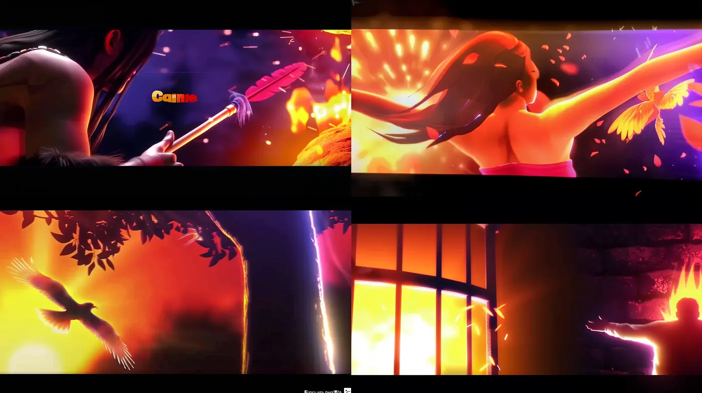 Luminous Ember: A Study in Intense Warm Hues and Dynamic Lighting - Midjourney sref style