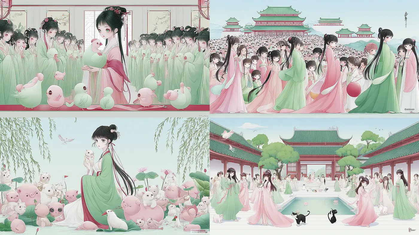 Serene and Playful Illustrations with a Whimsical Touch - Midjourney sref style