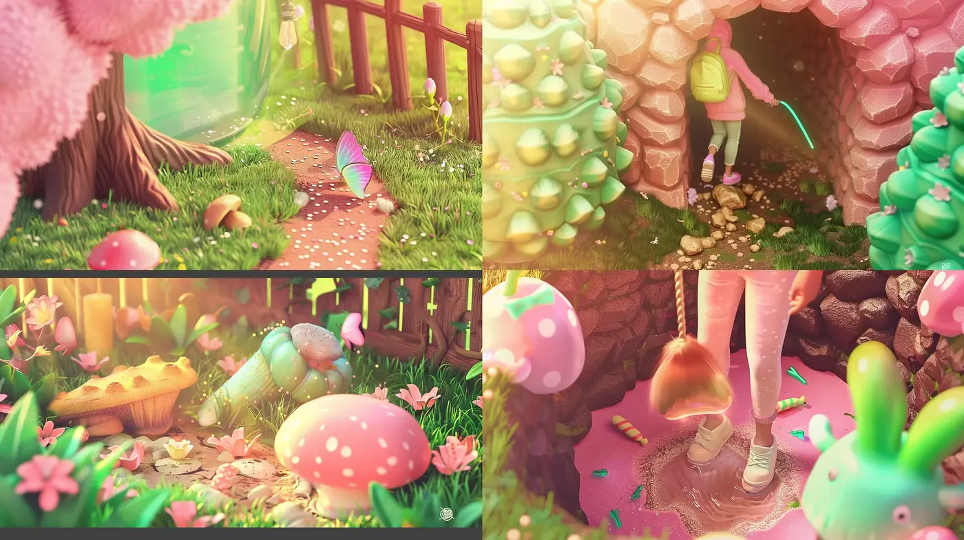 Enchanted Pastel Wonderland with a Storybook Essence - Midjourney sref style