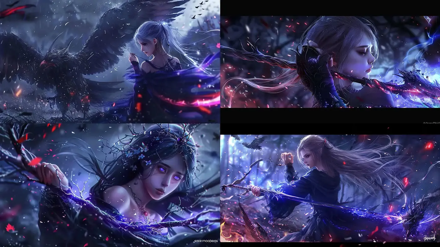Ethereal Nocturnes: Symphony of Shadows and Luminescence - Midjourney sref style
