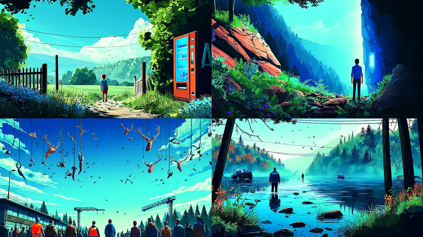 Surreal and Evocative Landscapes with a Dreamlike Quality - Midjourney sref style