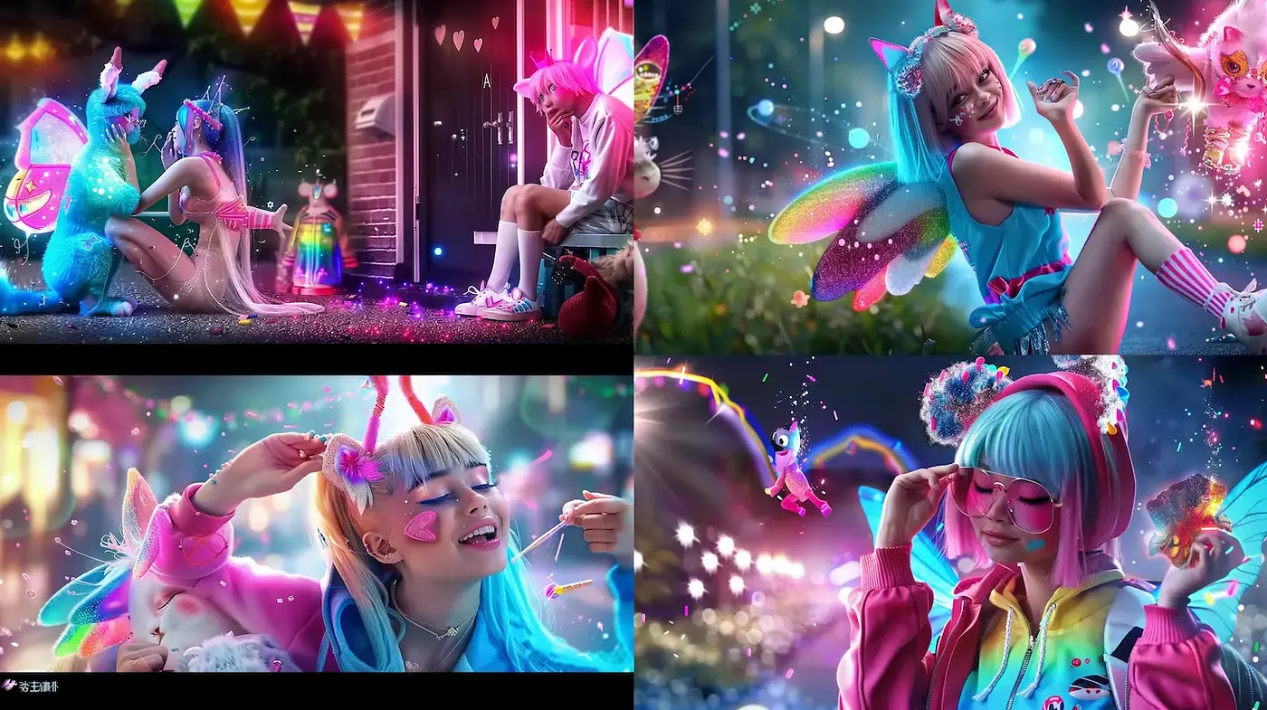 Vibrant and whimsical fantasy style with a playful and enchanting atmosphere - Midjourney sref style