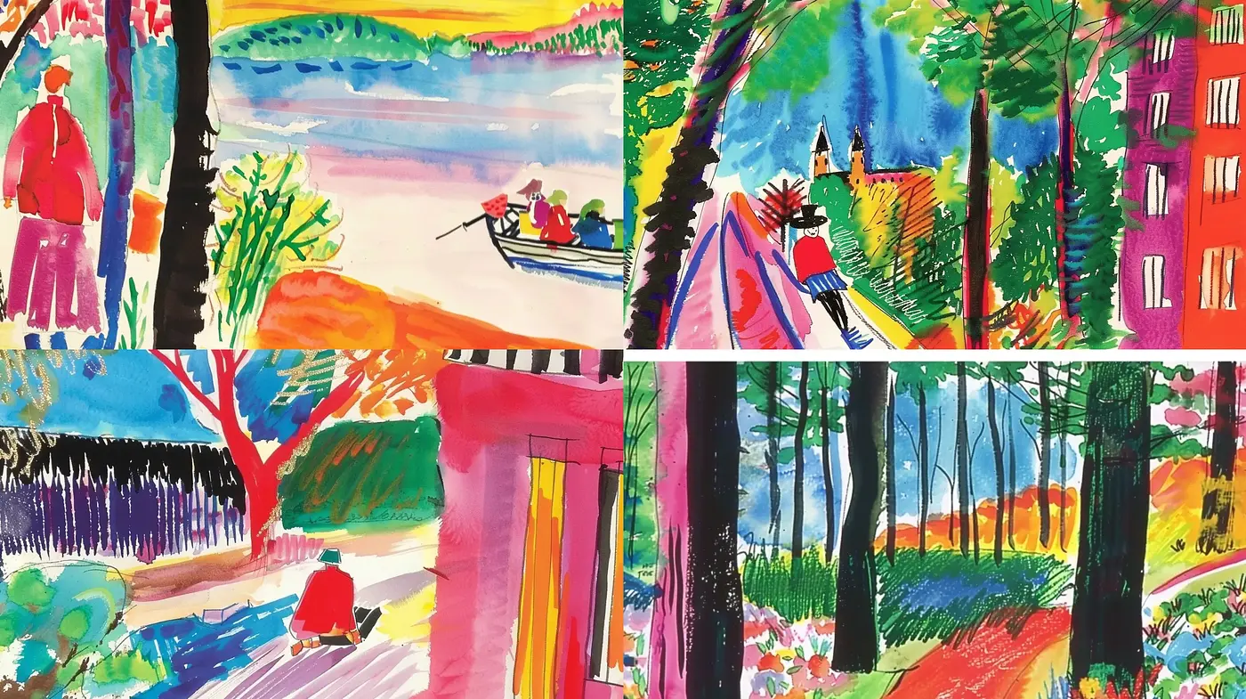 Vibrant Expressionist Fusion with a Dreamlike Essence - Midjourney sref style