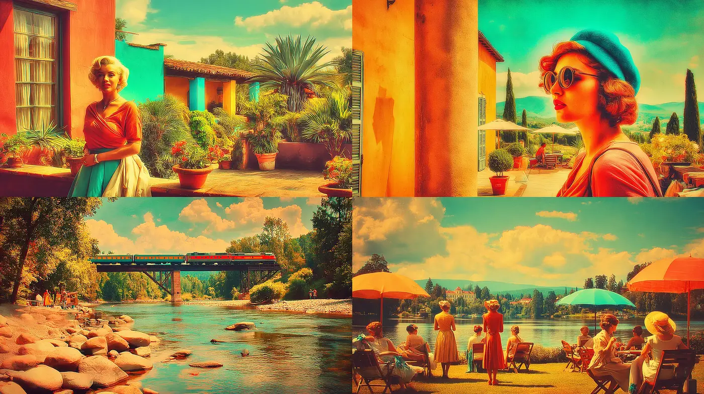 Sun-drenched Nostalgia with a Vintage Aesthetic - Midjourney sref style