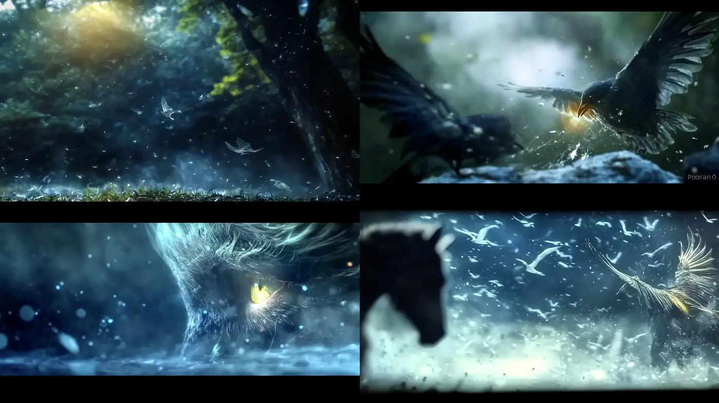 Ethereal Nature's Symphony in Chiaroscuro and Cool Hues - Midjourney sref style