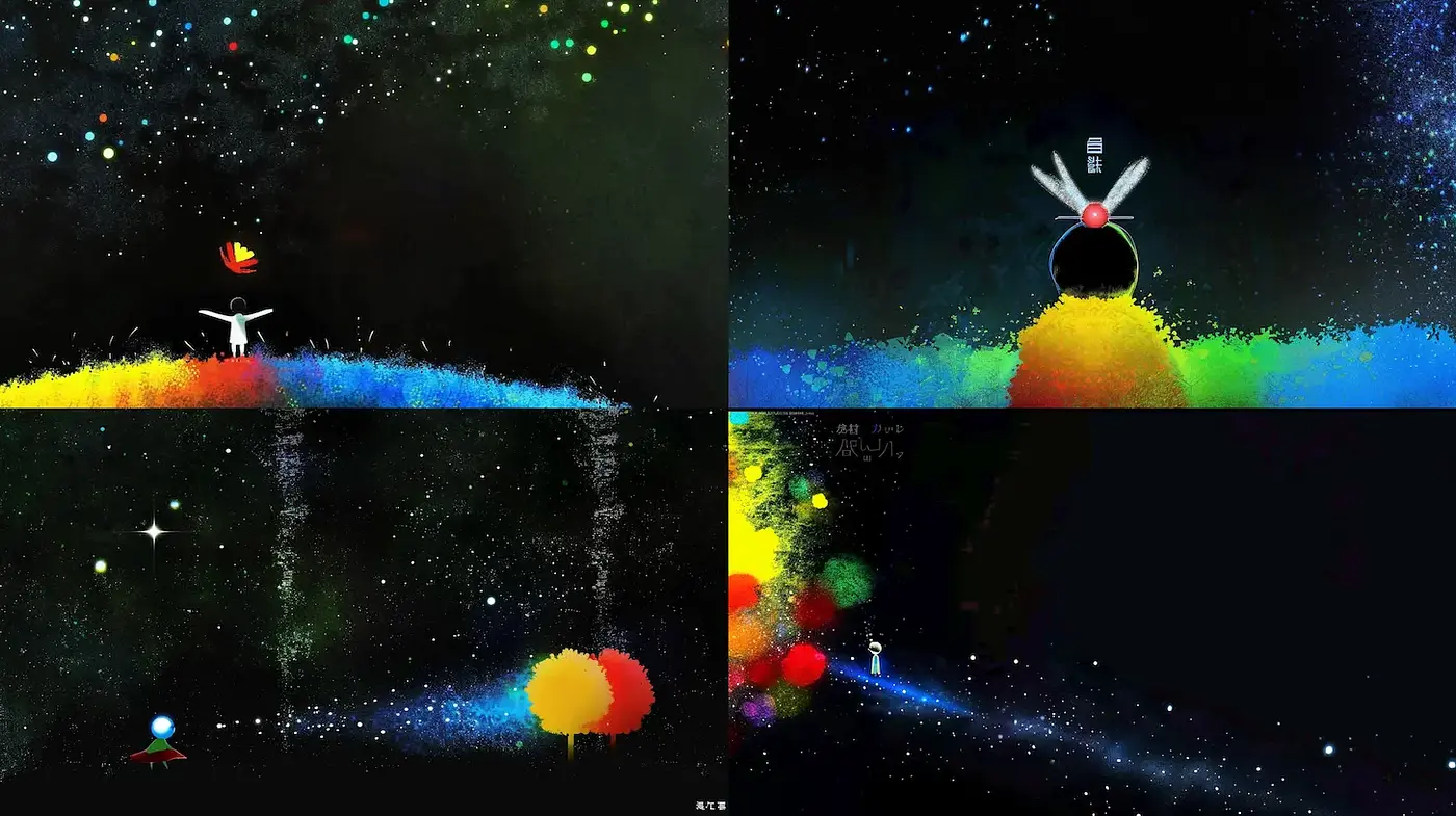 Vibrant Cosmic Fantasies with a Playful Artistic Touch - Midjourney sref style