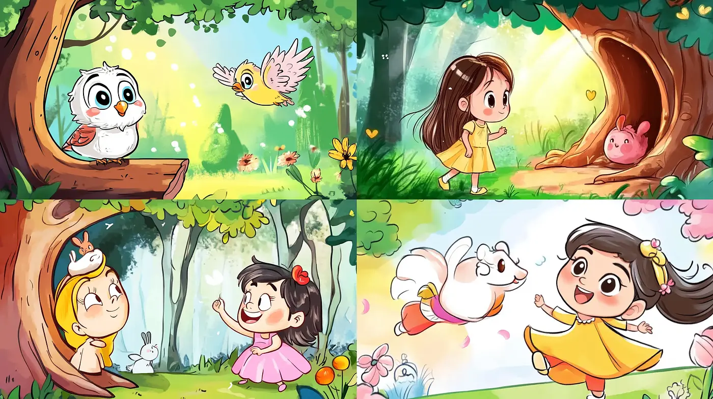 Enchanting Storybook Whimsy: A Vivid Homage to Children's Illustrated Classics - Midjourney sref style