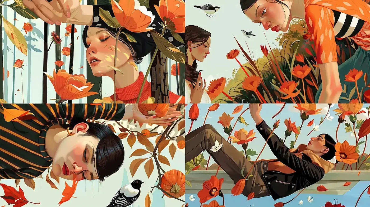 Vibrant and Playful Illustrative Style with a Naturalistic Touch - Midjourney sref style