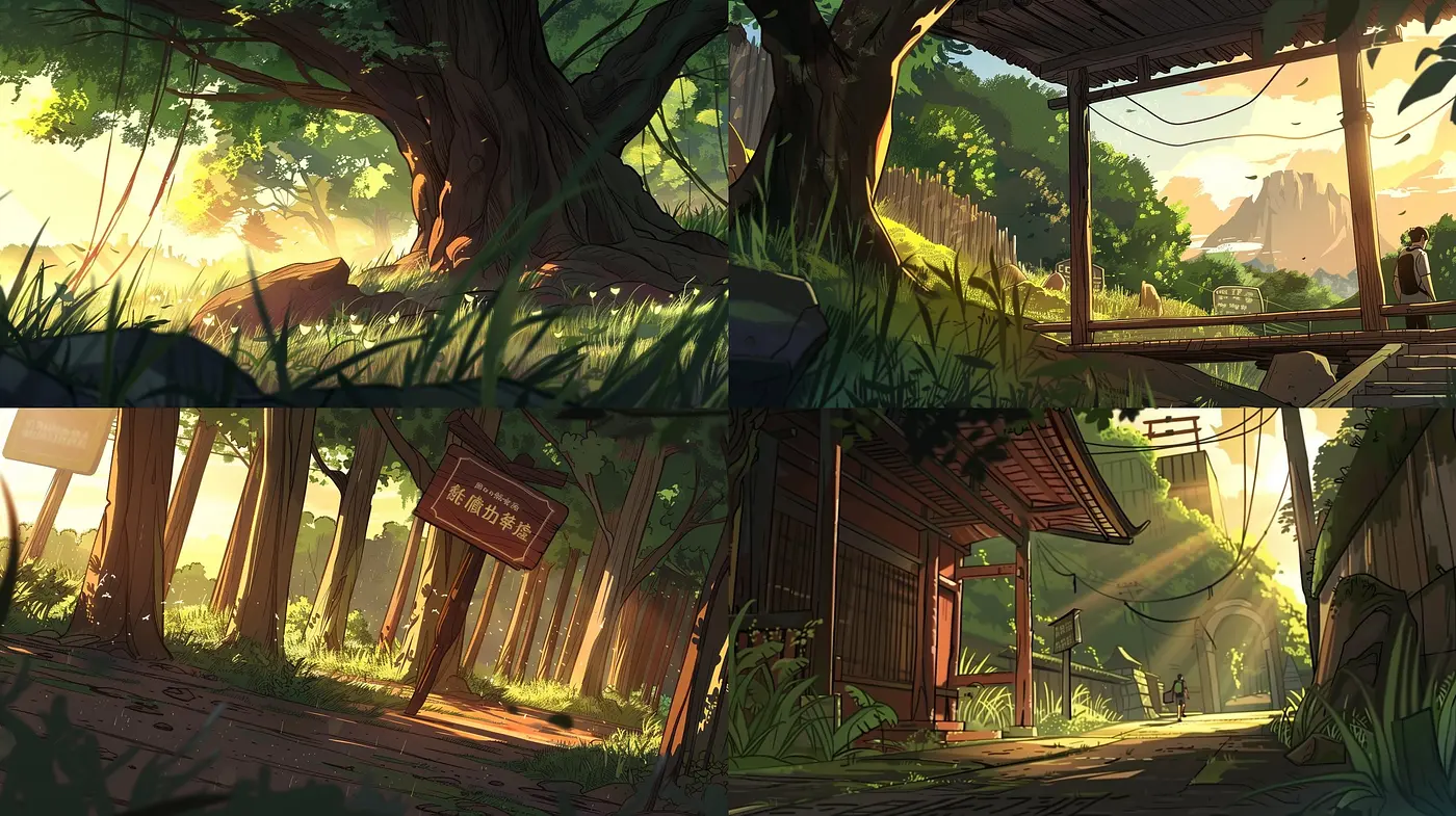 Lush Verdant Vistas: A Harmonious Fusion of Serene Nature and Stylized Illustration - Midjourney sref style