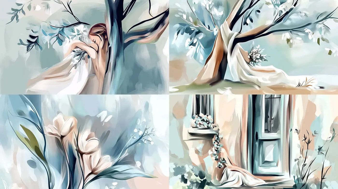Ethereal Brushstrokes in Nature's Serenity - Midjourney sref style