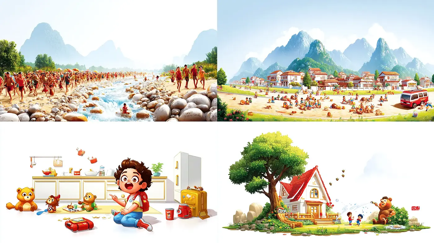 Whimsical and Vibrant Illustrations with a Touch of Nostalgia - Midjourney sref style