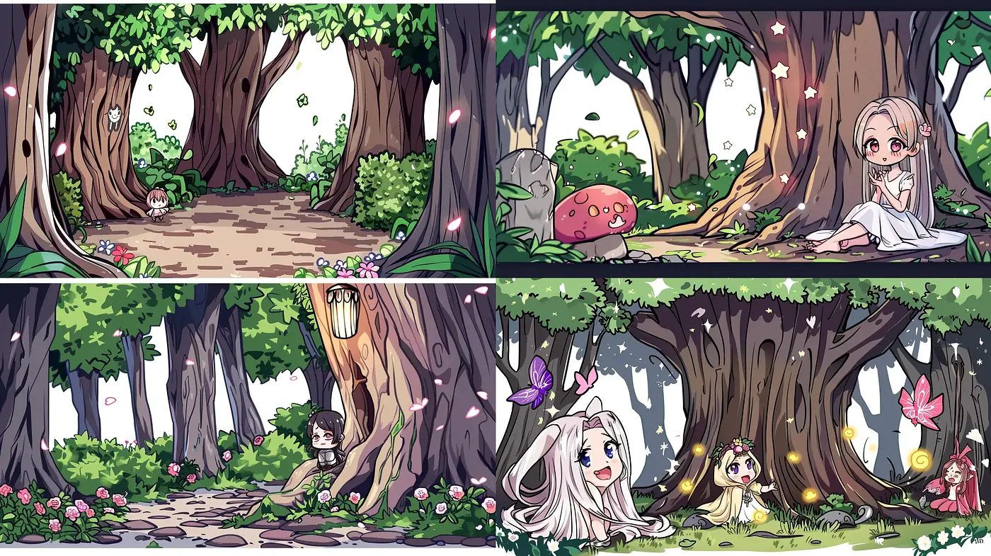 Enchanted Forest Whimsy: A Dreamy Anime-Inspired Artistic Synthesis - Midjourney sref style
