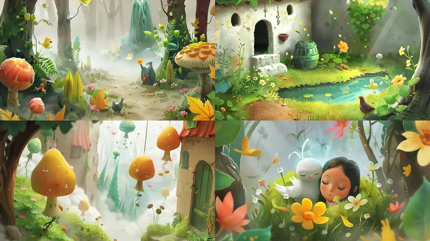Enchanted Whimsy: A Consistent Dreamlike Brush With Nature’s Palette - Midjourney sref style