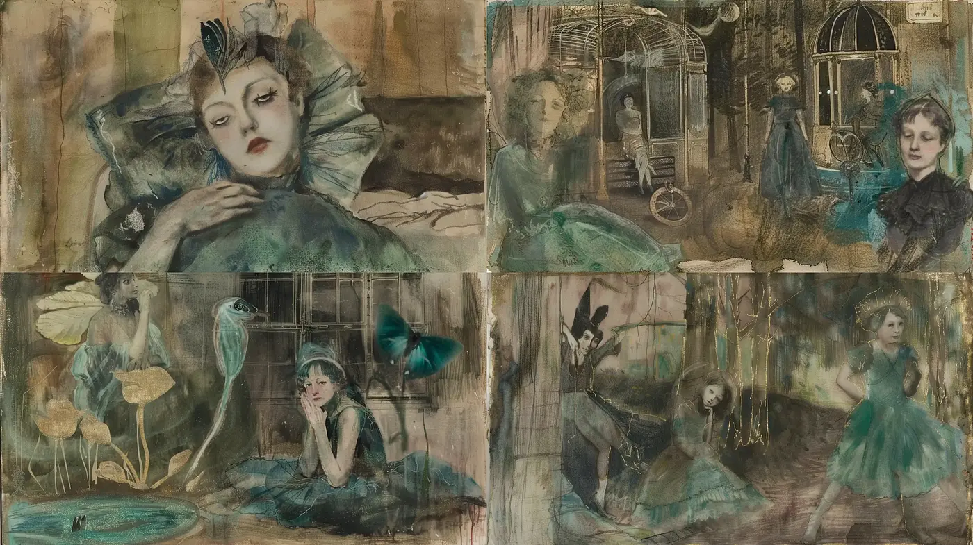 Whimsical Aquatic Dreamscapes in Ethereal Brushstrokes - Midjourney sref style