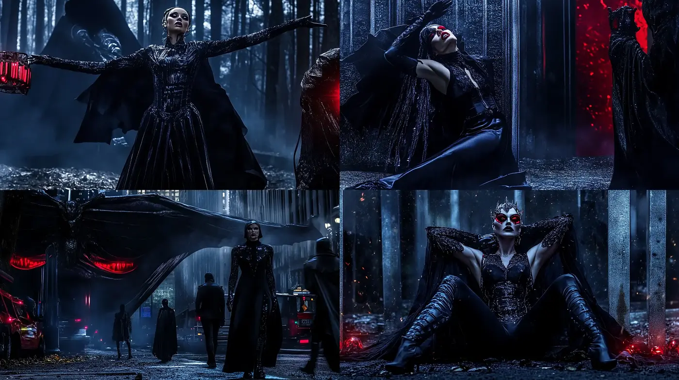 Gothic Nocturne: A Study in Dark Elegance and Cinematic Drama - Midjourney sref style