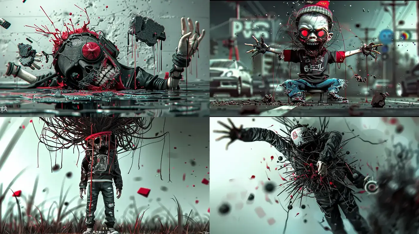 Dystopian Artistic Expression with a Dark Narrative - Midjourney sref style