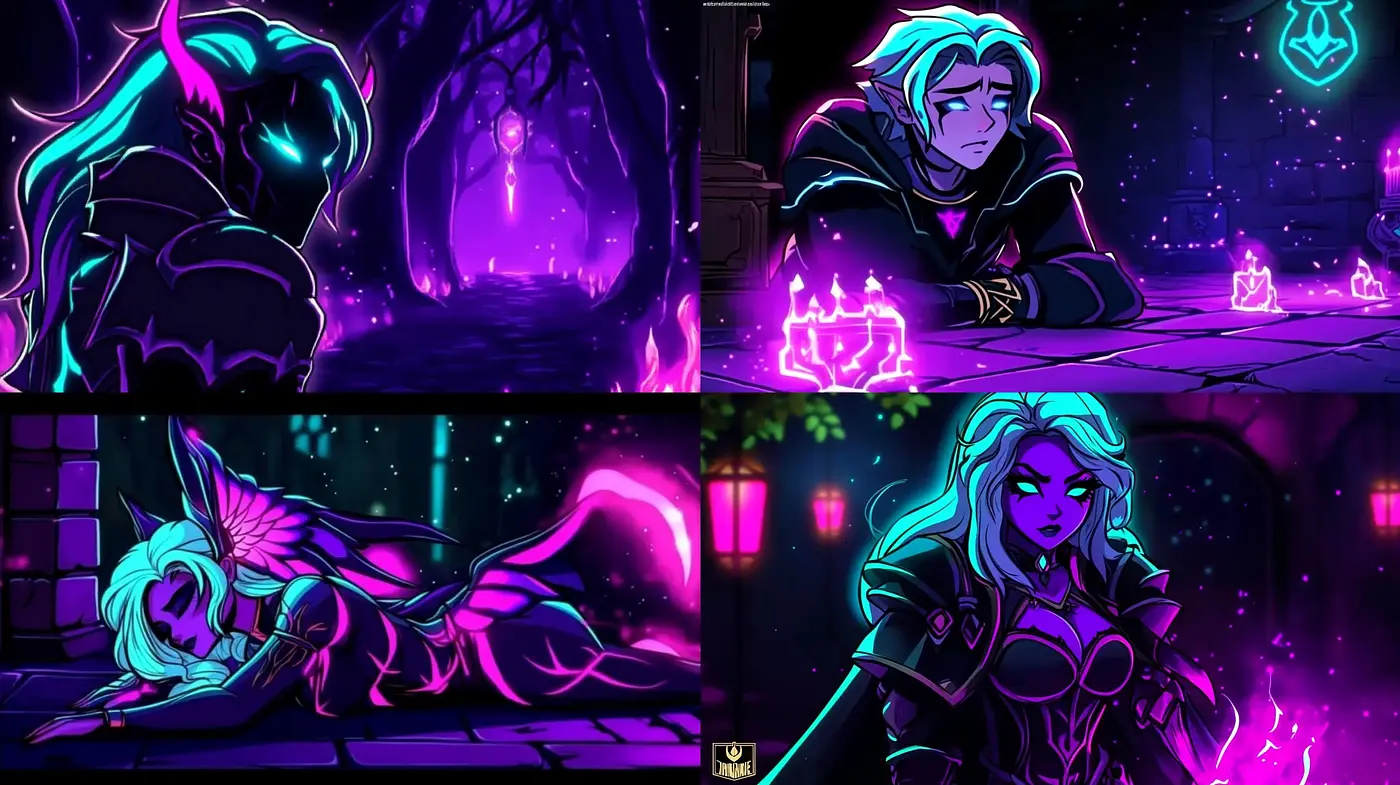 Neon Fantasy: A Vivid Dreamscape of Cyber-Mysticism - Midjourney sref style