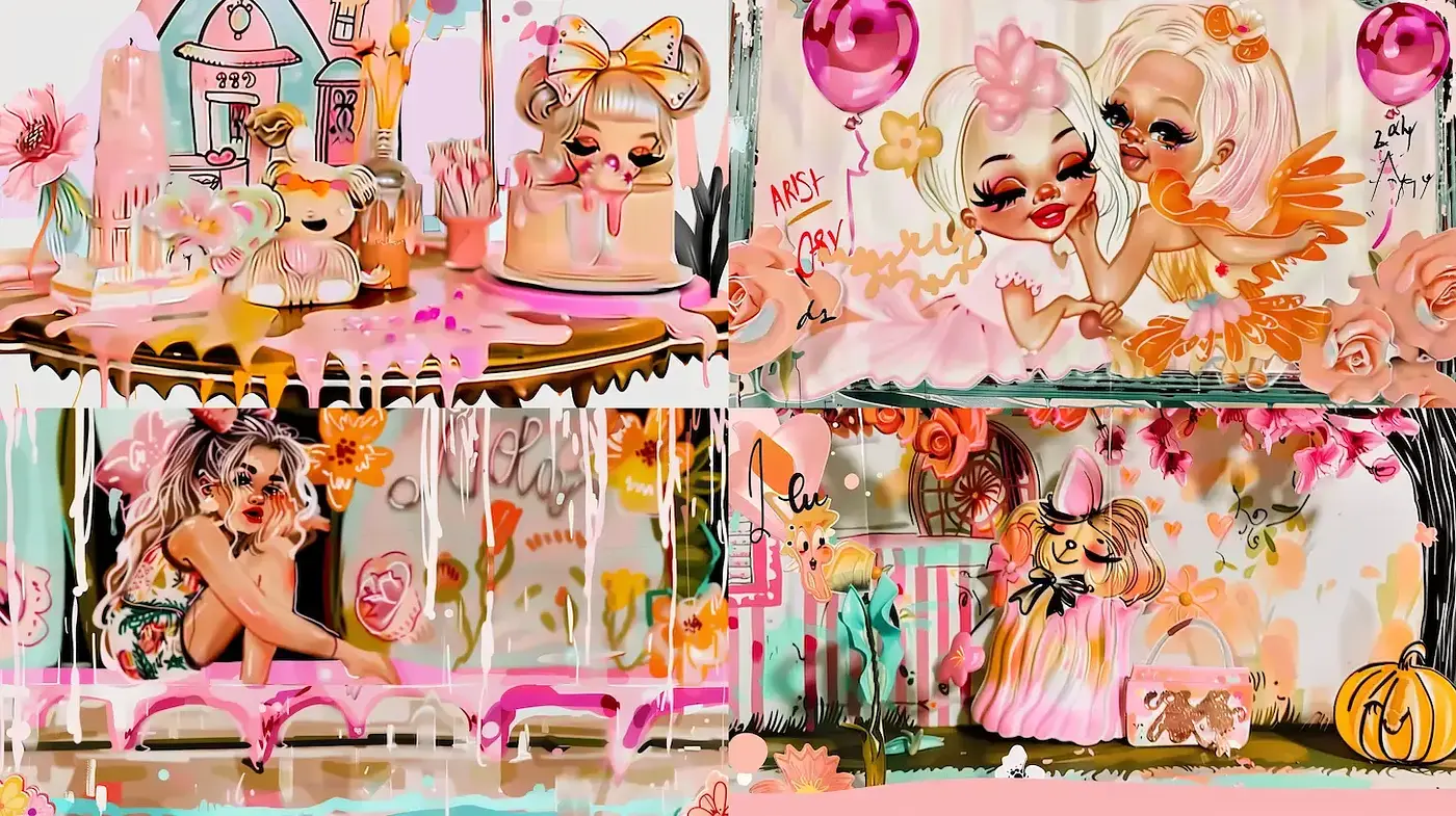 Charming and Vibrant Whimsical Art with Playful Elements - Midjourney sref style