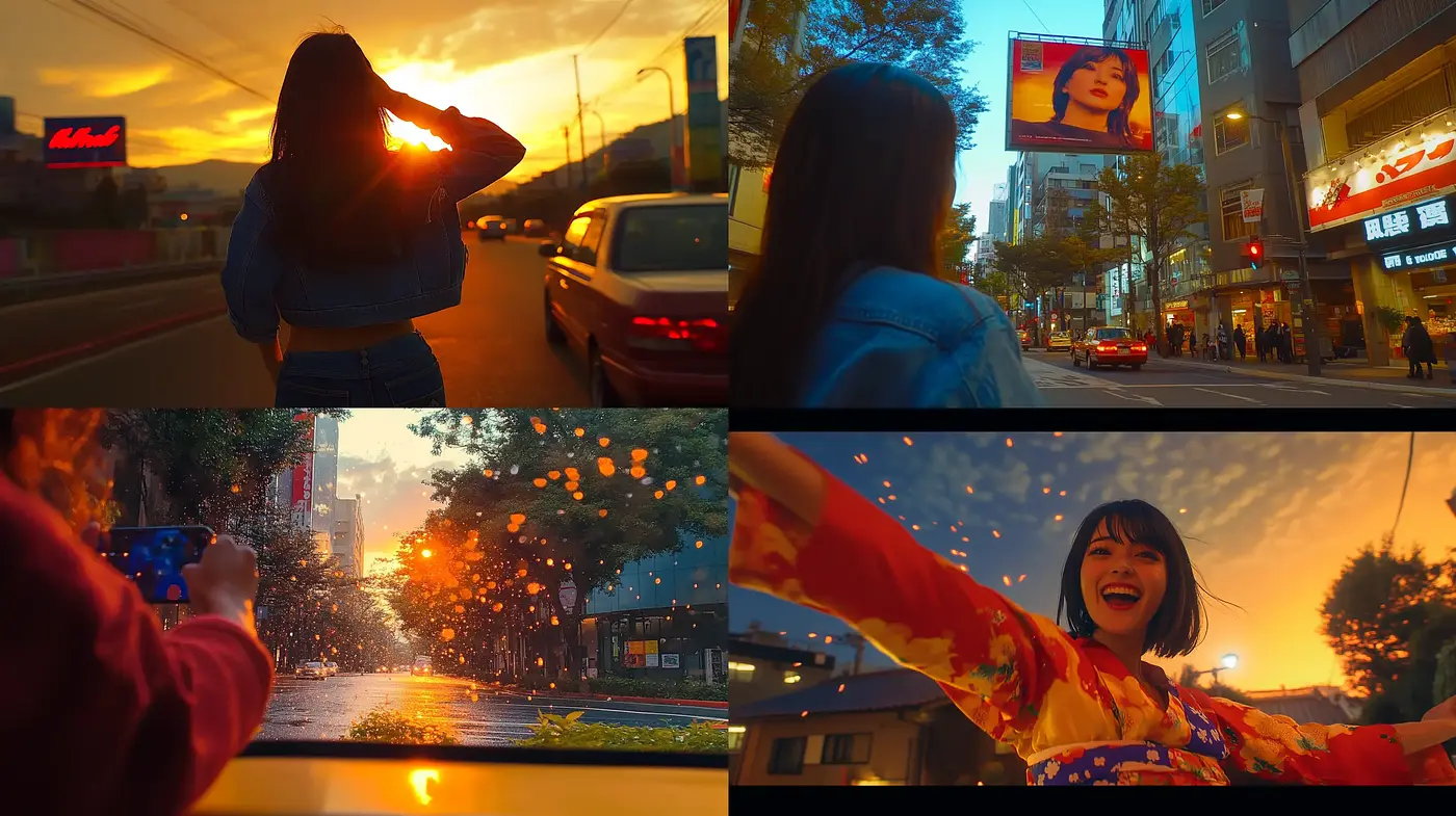 Sundown Hues and Urban Dusk: A Cinematic Lens on Twilight Cityscapes - Midjourney sref style