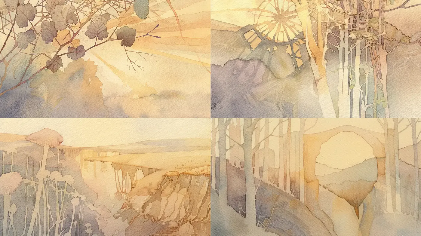 Whimsical Watercolor Dreamscape Series - Midjourney sref style
