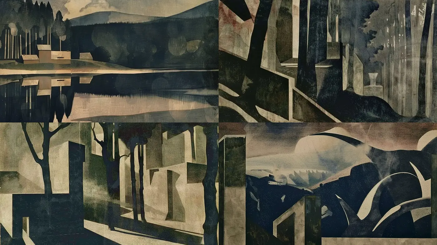 Subdued Cubist Echoes in an Explorative Painting Style - Midjourney sref style