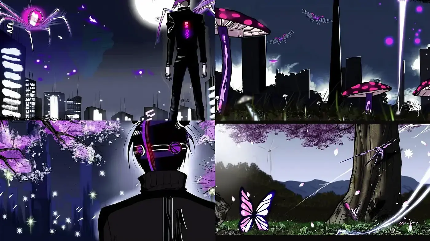 Futuristic Nocturnal Dreamscape in Vibrant Hues - Midjourney sref style