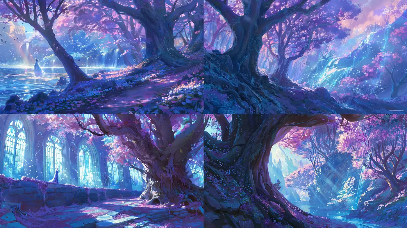 Ethereal Arcadian Dreamscape with rich magenta hues - Midjourney sref style