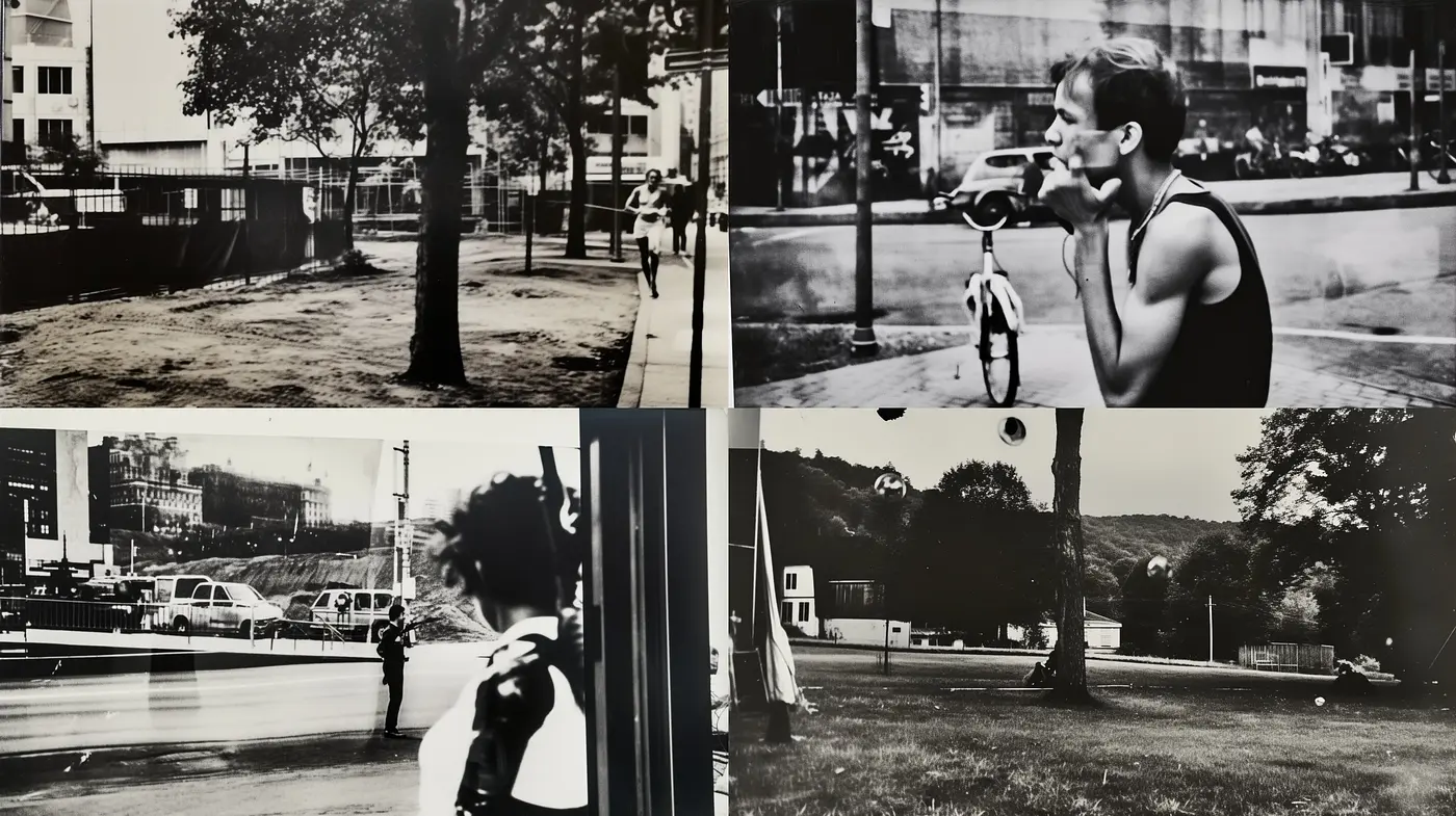 Monochromatic Nostalgia: A Journey through Vintage Textures and Timeless Vistas - Midjourney sref style
