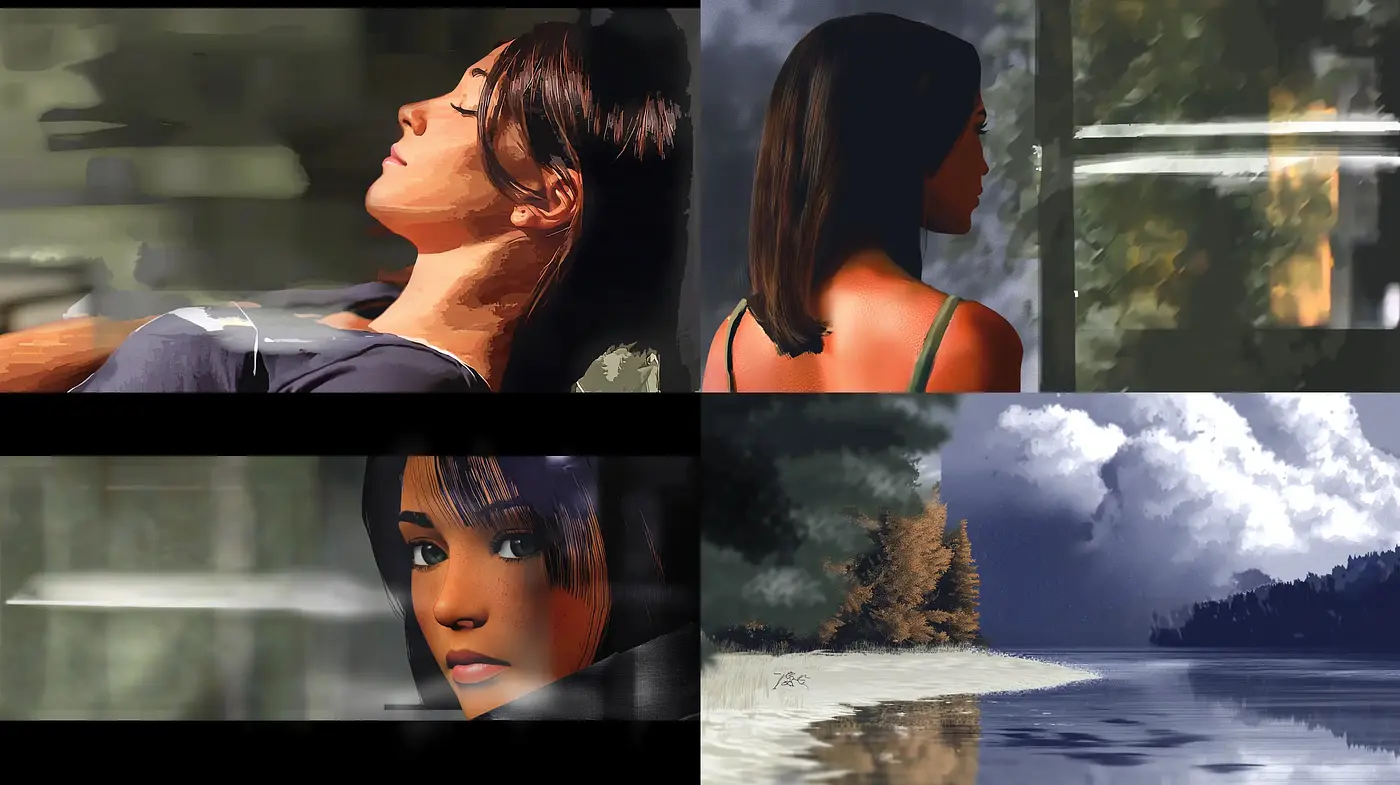 Consistent Elements of Digital Brushwork and Atmospheric Tones - Midjourney sref style
