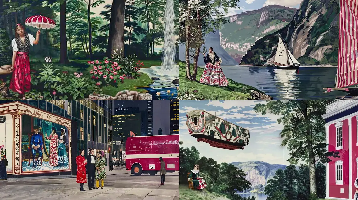 Whimsical and Dreamy Landscapes with a Playful Retro Flair - Midjourney sref style