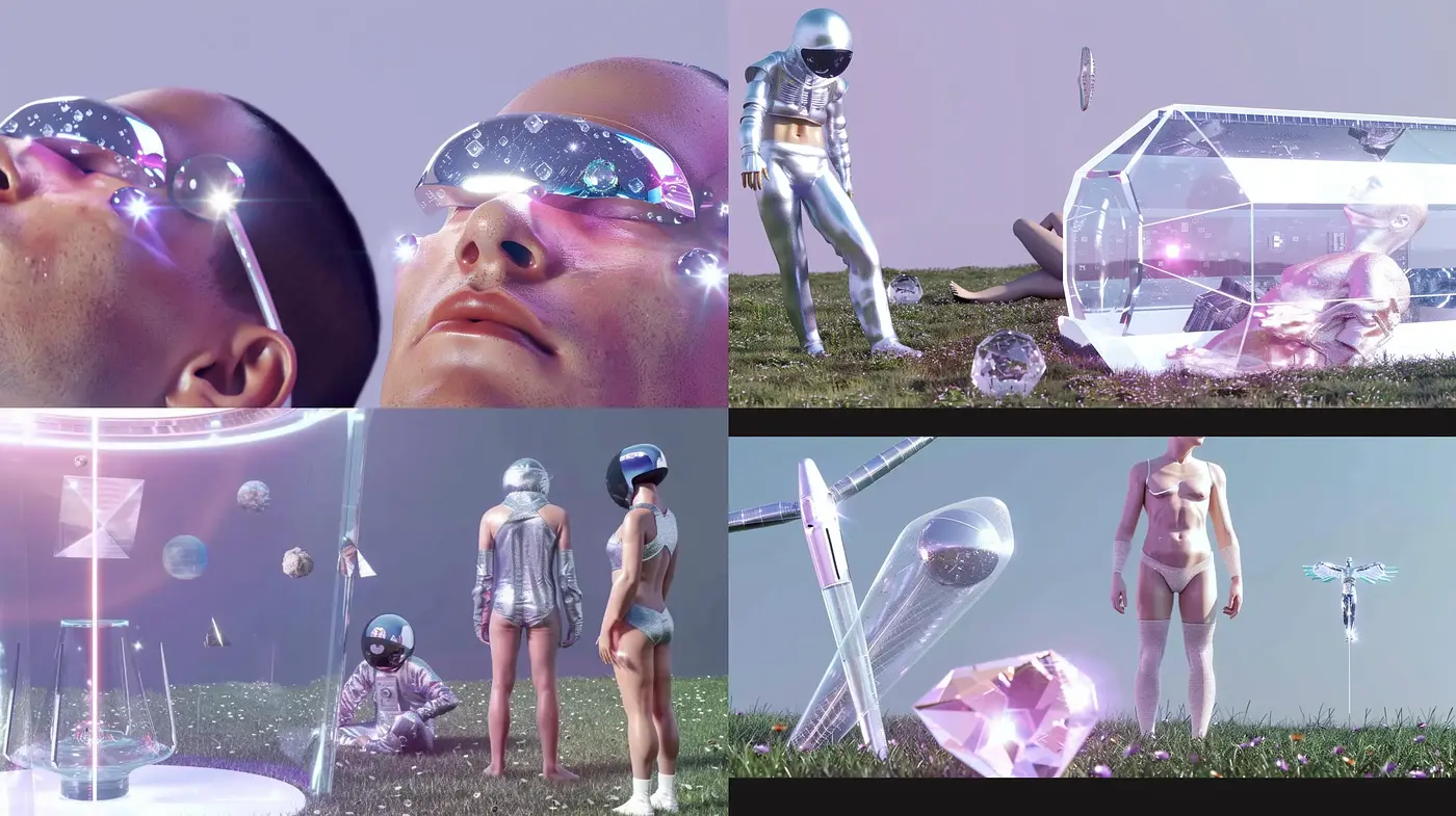 Futuristic Synthwave Aesthetics with a Surreal Twist - Midjourney sref style