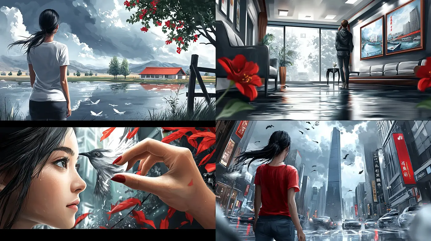 Cinematic Realism with a Vivid, Melancholic Palette - Midjourney sref style