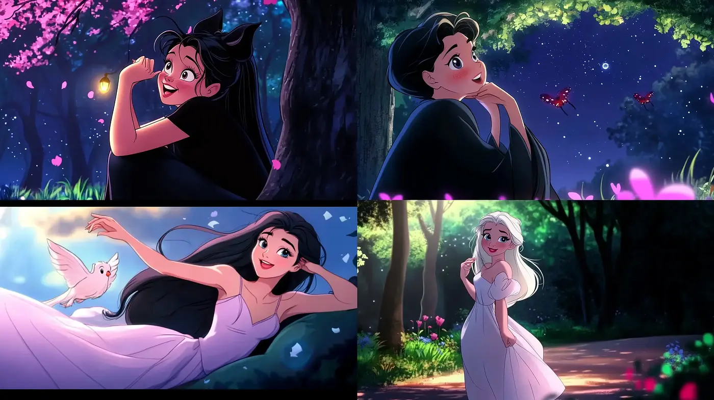 Enchanted Twilight: A Harmonious Blend of Vivid Hues and Whimsical Animation - Midjourney sref style