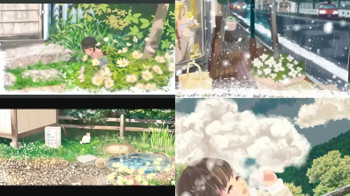 Whimsical and serene naturalism with delicate details and soft hues - Midjourney sref style