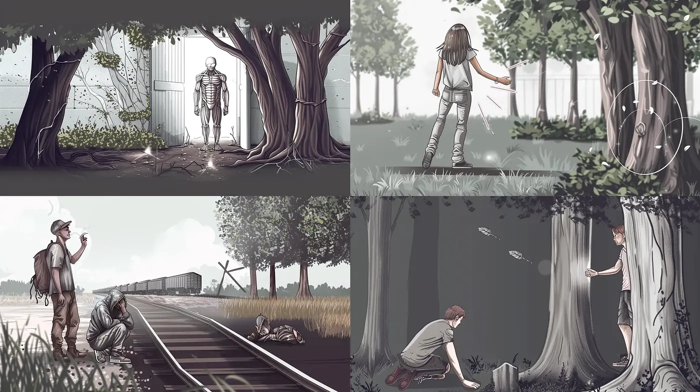 Ethereal Monochrome Dreamscapes with a Whisper of Nostalgia - Midjourney sref style