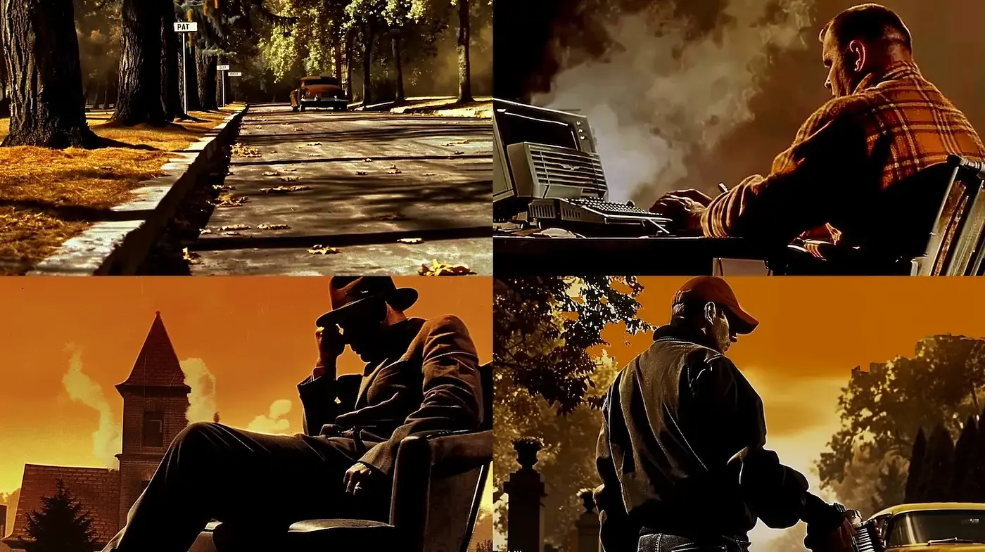 Nostalgic, cinematic aesthetic with warm undertones and a defined character-driven focus - Midjourney sref style