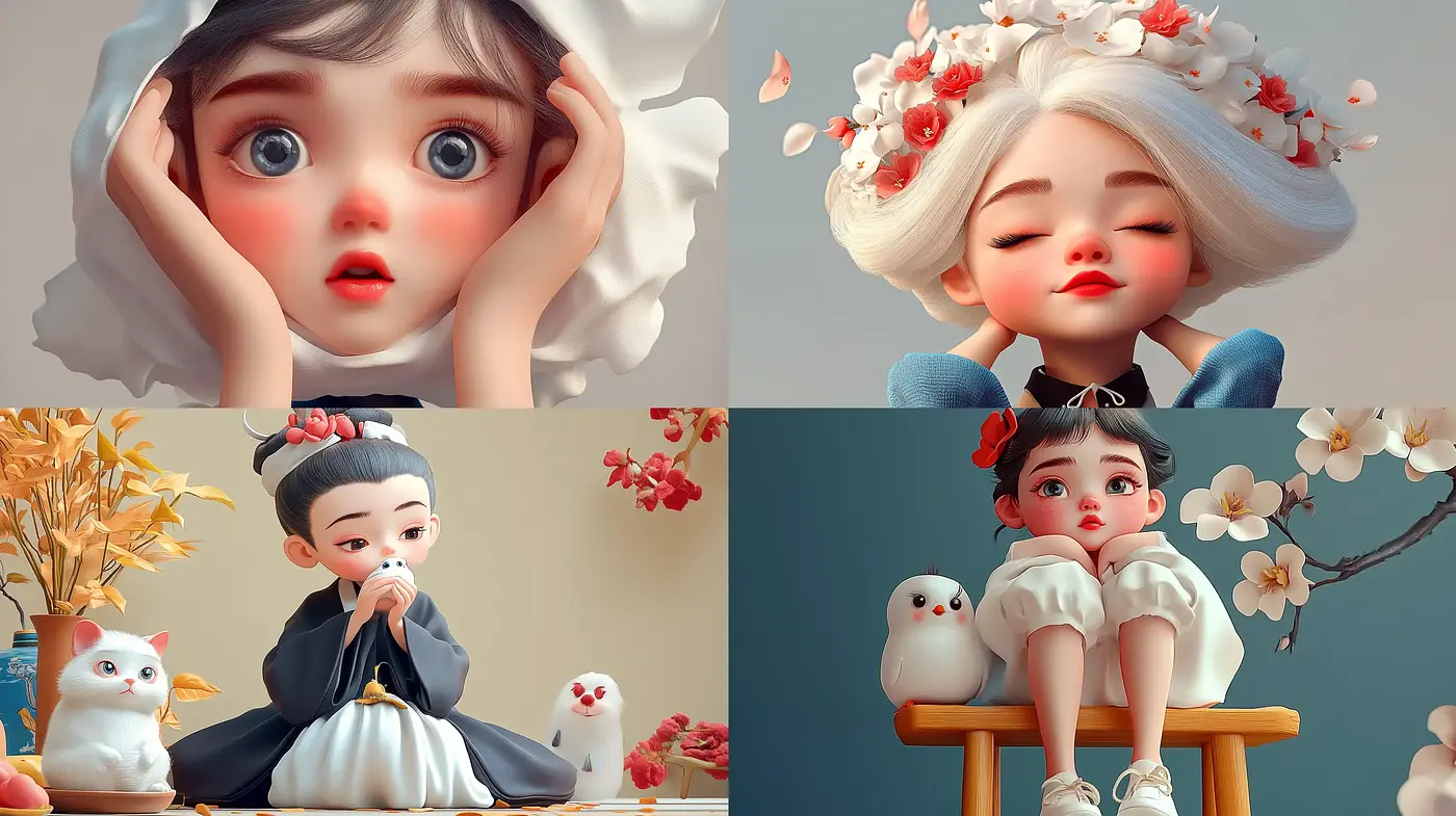 Enchanting Blossom Dreamscape: A Consistent Ethereal Style with Anime Influences - Midjourney sref style