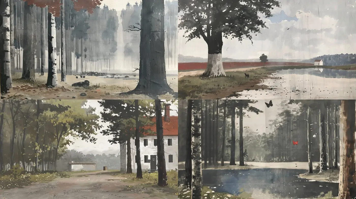 Whispering Hues of Serenity: A Homage to Ethereal Landscapes and Timeless Elegance - Midjourney sref style