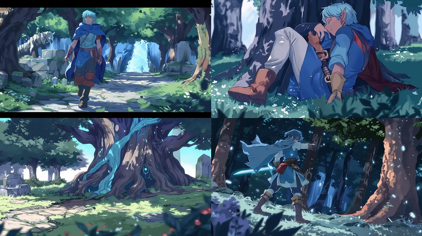 Ethereal Anime-Inspired Natural Landscapes in Serene Tones - Midjourney sref style