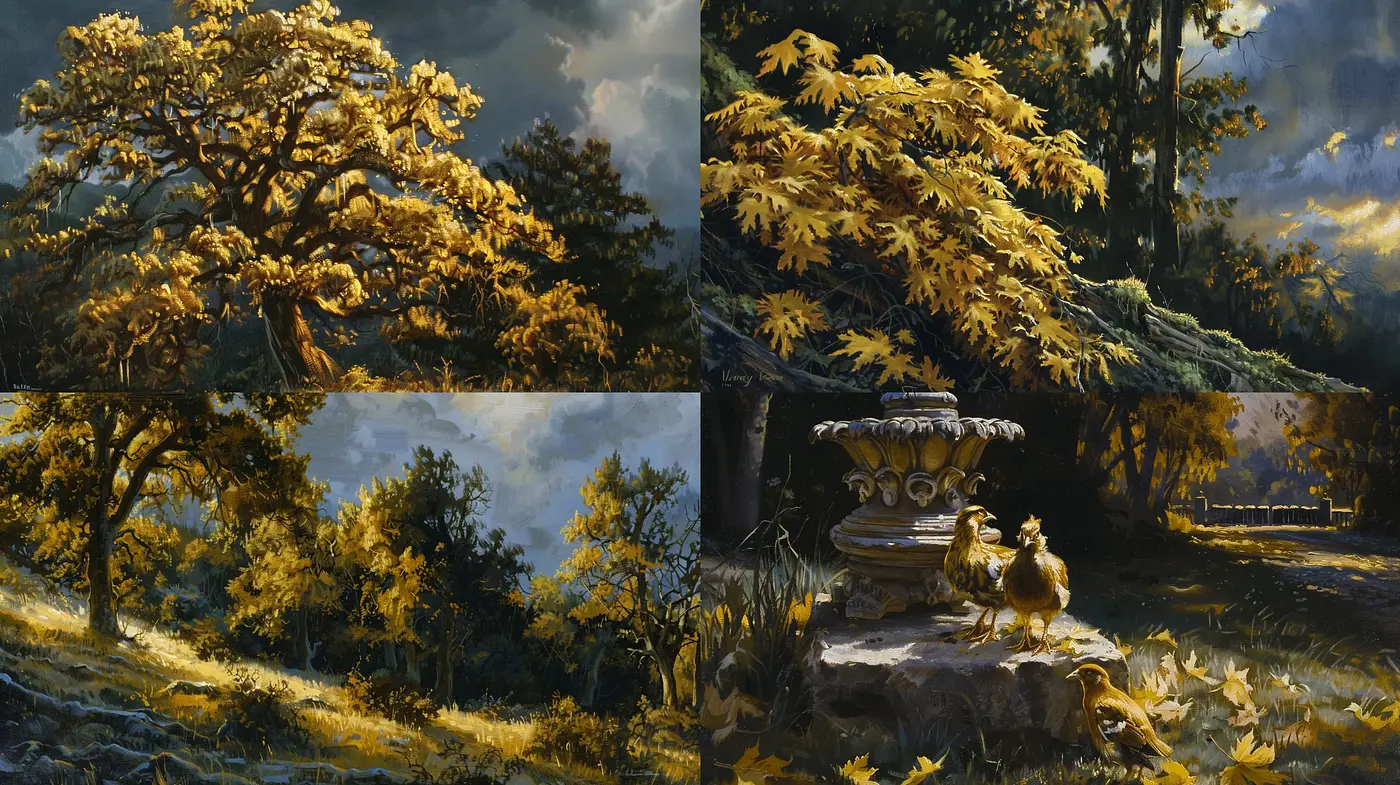Luminous Twilight Enchantment: A Homage to Golden Hour Landscapes - Midjourney sref style