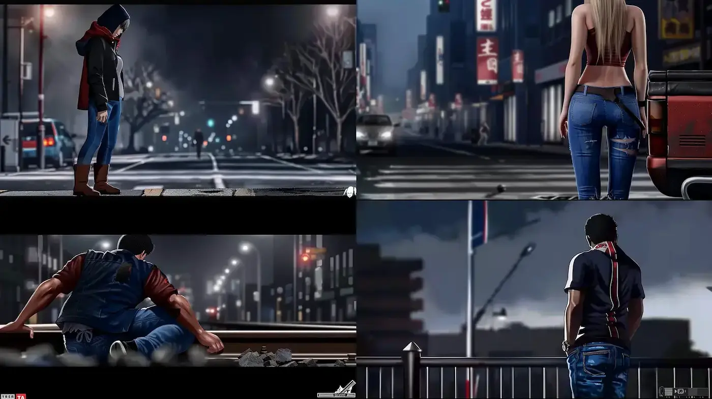 Nocturnal Urban Elegance: A Cinematic Exploration of Nightscapes in Graphic Novel Style - Midjourney sref style