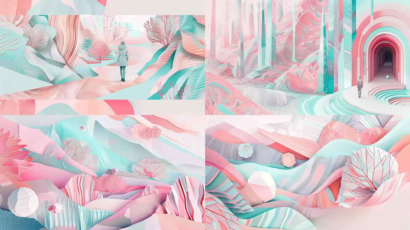 Surreal Pastel Dreamscape: A Homage to Ethereal Imagination - Midjourney sref style