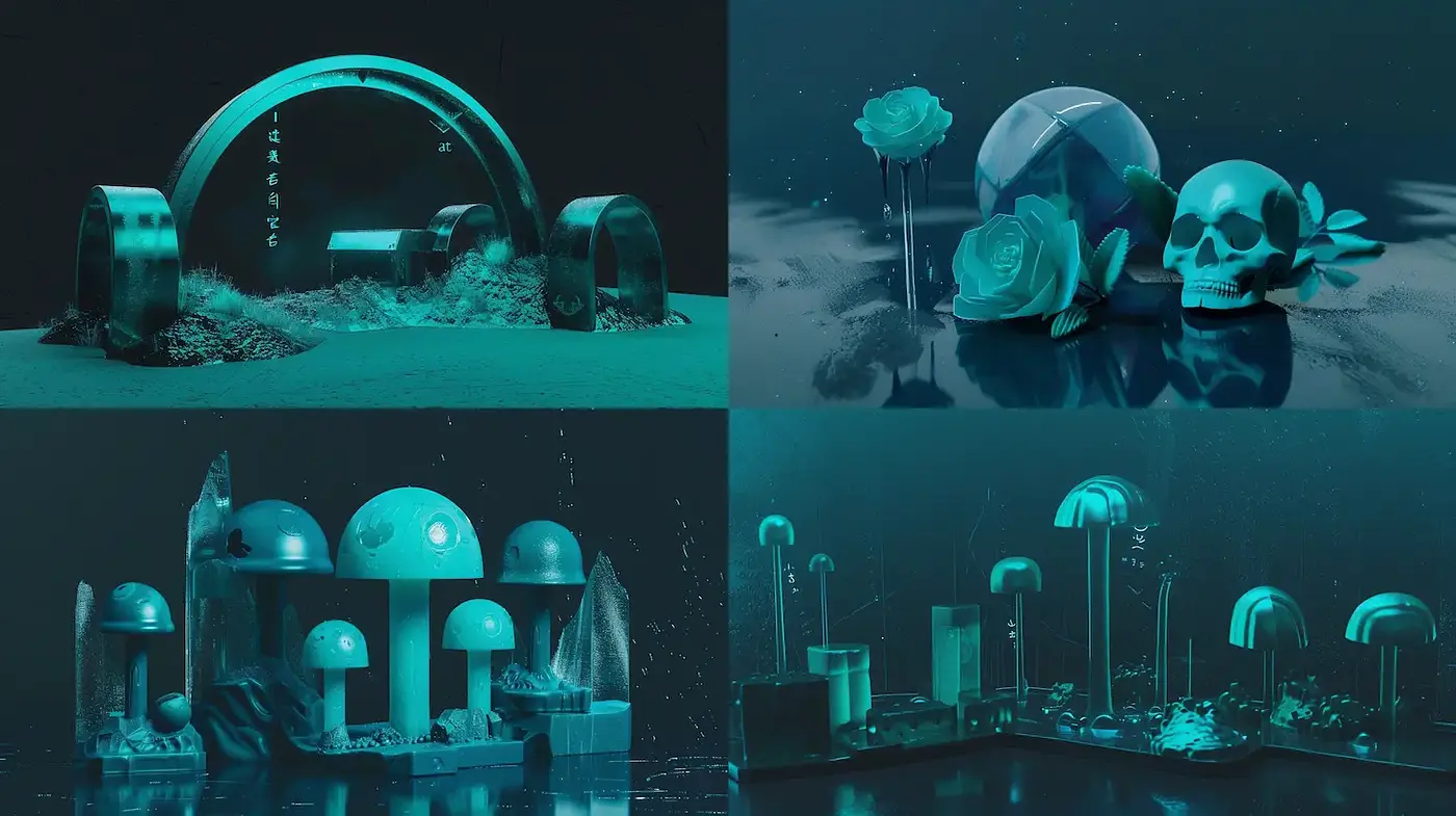 Ethereal and Surrealistic Visuals with a Neon Aesthetic - Midjourney sref style